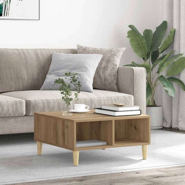Berkfield Home Durable Coffee Table Artisan Oak 60x60x30 cm Engineered Wood in Brown - Size: 60 x 60 x 30 cm - image 1