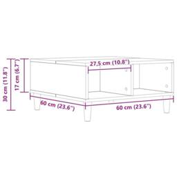 Berkfield Home Durable Coffee Table Artisan Oak 60x60x30 cm Engineered Wood in Brown - Size: 60 x 60 x 30 cm - thumbnail 9
