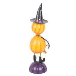 Something Different Metal Pumpkin Man Ornament in Orange - thumbnail 2