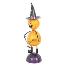 Something Different Metal Pumpkin Man Ornament in Orange - thumbnail 3