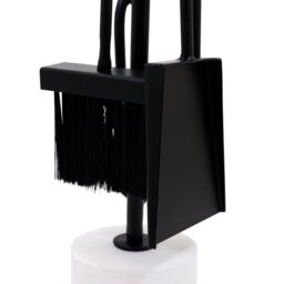 Charles Bentley Birch Fireside Companion Set with Stand Poker Shovel Brush Tongs Tool Stand Iron in Black - thumbnail 6