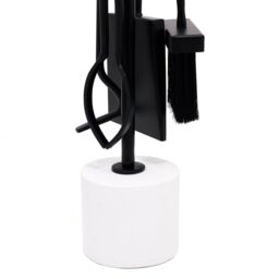 Charles Bentley Birch Fireside Companion Set with Stand Poker Shovel Brush Tongs Tool Stand Iron in Black - thumbnail 5