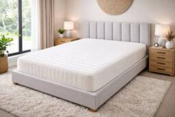 Nexus Mattresses Ltd Essential Rome Memory Foam Open Coil Sprung Mattress - 9 INCH in White - Size: Double - thumbnail 3