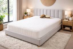 Nexus Mattresses Ltd Essential Rome Memory Foam Open Coil Sprung Mattress - 9 INCH in White - Size: Double - thumbnail 2