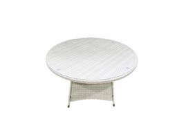 Fimous Wicker PE Rattan Garden Furniture Set Patio Outdoor 4 Chairs Plus Big Round Table Set Light Grey Mixed - thumbnail 3