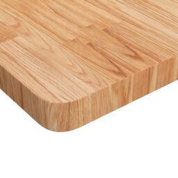 Berkfield Home Square Table Top Light Brown 90x90x4cm Treated Solid Wood Oak - Size: 90 x 90 x 4 cm - thumbnail 3