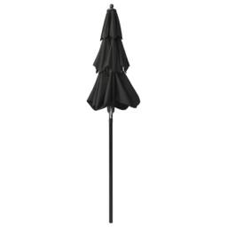 Berkfield Home 3-Tier Parasol with Aluminium Pole Black 2 m - thumbnail 4