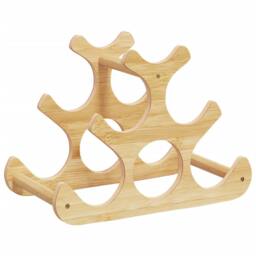Berkfield Home Wine Rack for 6 Bottles 35x18x25.5 cm Bamboo in Brown