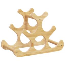 Berkfield Home Wine Rack for 6 Bottles 35x18x25.5 cm Bamboo in Brown - thumbnail 5