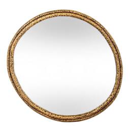 Lemon Pavilion Furniture and Decor Nahla Small Mirror with Dimpled Frame - Glass - L4xW64xH60 cm - Gold - thumbnail 1