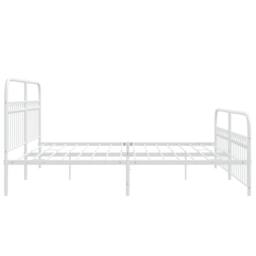 Berkfield Home Metal Bed Frame without Mattress with Footboard White 193x203cm - Size: 193x203 cm - thumbnail 5