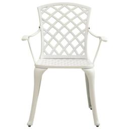Berkfield Home 5 Piece Bistro Set Cast Aluminium White - thumbnail 5