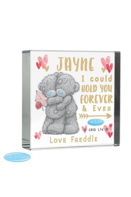 Personalised Memento Company Personalised Me To You Hold You Forever Crystal Token in Clear - image 1