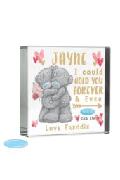 Personalised Memento Company Personalised Me To You Hold You Forever Crystal Token in Clear - thumbnail 1