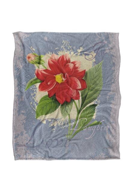 JQ Licensing Love Happiness Joy Flower 2 Silky Touch Super Soft Throw Blanket 152 X 127 cm in White - image 1
