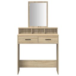 Berkfield Home Dressing Table with Drawers in Sonoma Oak - 79x41x140 cm in Beige - Size: 79 x 41 x 140 cm - thumbnail 6