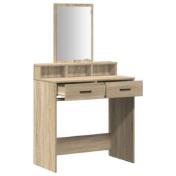 Berkfield Home Dressing Table with Drawers in Sonoma Oak - 79x41x140 cm in Beige - Size: 79 x 41 x 140 cm - thumbnail 5