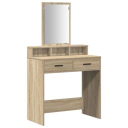 Berkfield Home Dressing Table with Drawers in Sonoma Oak - 79x41x140 cm in Beige - Size: 79 x 41 x 140 cm - thumbnail 2