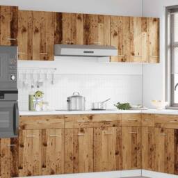 Berkfield Home Hanging Cabinet Lyon Old Wood 30x31x60 cm Engineered Wood in Brown - Size: 30 x 31 x 60 cm - thumbnail 3