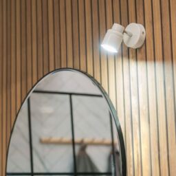 ValueLights Benton Single Adjustable Spotlight IP44 Rated Bathroom Wall Light in White - thumbnail 2