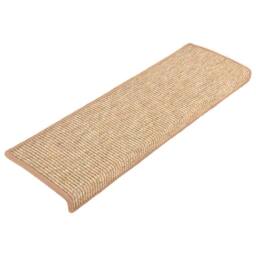 Berkfield Home Stair Mats Self-adhesive 15 pcs Light Brown 65x21x4 cm - Size: Medium - thumbnail 3