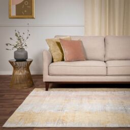 The Rug Shop UK Yellow Handmade Modern Abstract Viscose Easy To Clean Area Rug - Size: 160 cm x 230 cm - thumbnail 1