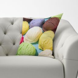 Warren Reed - Designer Ice Cream Scoops Cushions in Yellow - Size: 60 cm x 60 cm - thumbnail 2