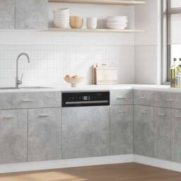 Berkfield Home Dishwasher Panel Concrete Grey 45x3x67 cm cm - Size: 45 x 3 x 67 cm - thumbnail 2