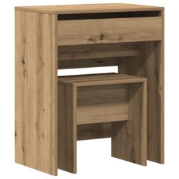 Berkfield Home Dressing Table with Mirror Artisan Oak Engineered Wood in Brown - thumbnail 2