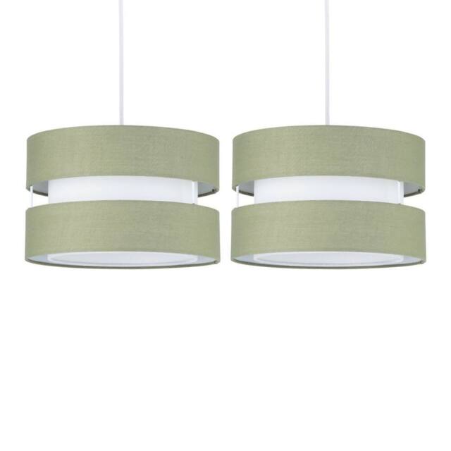 First Choice Lighting Set of 2 Benni - Sage Green 26cm Pendant Shades - image 1