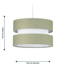 First Choice Lighting Set of 2 Benni - Sage Green 26cm Pendant Shades - thumbnail 7