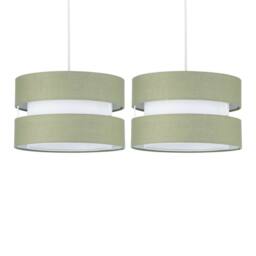 First Choice Lighting Set of 2 Benni - Sage Green 26cm Pendant Shades - thumbnail 1