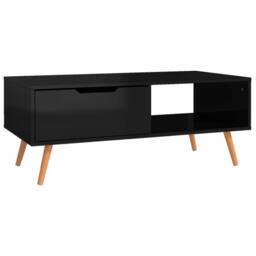Berkfield Home Coffee Table High Gloss Black 100x49.5x43 cm Engineered Wood - thumbnail 4