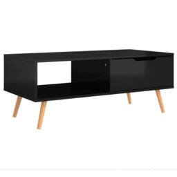 Berkfield Home Coffee Table High Gloss Black 100x49.5x43 cm Engineered Wood