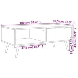 Berkfield Home Coffee Table High Gloss Black 100x49.5x43 cm Engineered Wood - thumbnail 7