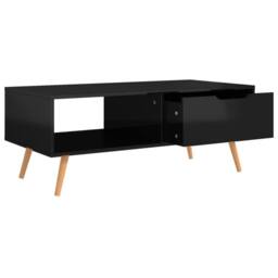 Berkfield Home Coffee Table High Gloss Black 100x49.5x43 cm Engineered Wood - thumbnail 5