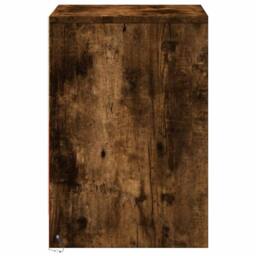 Berkfield Home Bedside Cabinets with LED Lights 2 pcs Smoked Oak Engineered Wood in Brown - thumbnail 7