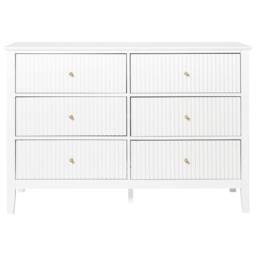 Wyld and Coco 6-Drawer Chest White MDF with Gold Handles - thumbnail 4