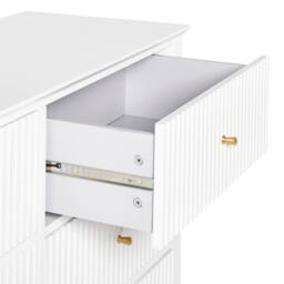 Wyld and Coco 6-Drawer Chest White MDF with Gold Handles - thumbnail 7