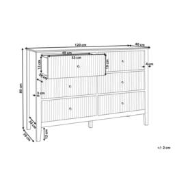 Wyld and Coco 6-Drawer Chest White MDF with Gold Handles - thumbnail 3