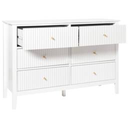 Wyld and Coco 6-Drawer Chest White MDF with Gold Handles - thumbnail 6