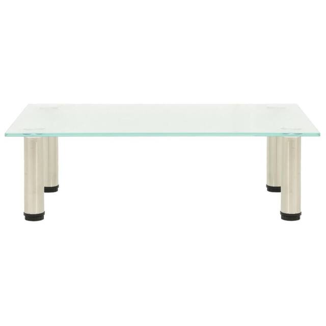 Berkfield Home TV Stand Frosted 60x35x17 cm Tempered Glass in Clear - Size: 60 x 35 x 17 cm - image 1