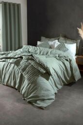 Lazy Linen 'Pure Washed Linen' Pillowcase Pair in Green - thumbnail 4