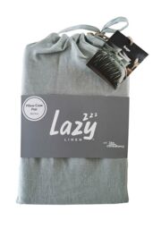 Lazy Linen 'Pure Washed Linen' Pillowcase Pair in Green - thumbnail 3