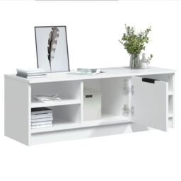 Berkfield Home TV Cabinet White 102x35.5x36.5 cm Engineered Wood - thumbnail 5