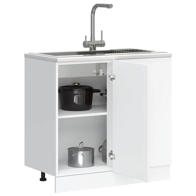 Berkfield Home Kitchen Base Cabinet Kalmar White Engineered Wood - image 1