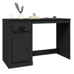Berkfield Home Desk with Drawer Black 115x50x75 cm Engineered Wood - Size: 115 x 50 x 75 cm - thumbnail 4