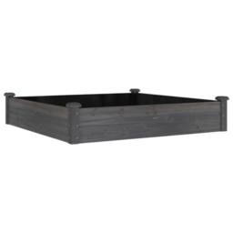 Berkfield Home Garden Raised Bed with Liner Grey 120x120x25 cm Solid Wood Fir - Size: 120 x 120 x 25 cm - thumbnail 3