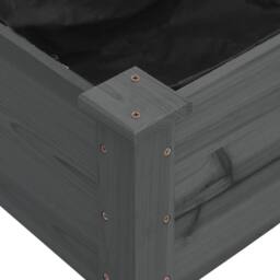 Berkfield Home Garden Raised Bed with Liner Grey 120x120x25 cm Solid Wood Fir - Size: 120 x 120 x 25 cm - thumbnail 7