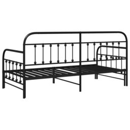 Berkfield Home Daybed Frame with Trundle Black 90x200 cm Steel - thumbnail 8